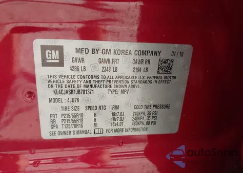 2018 Buick Encore Preferred from USA, damaged, VIN KL4CJASB1JB701371